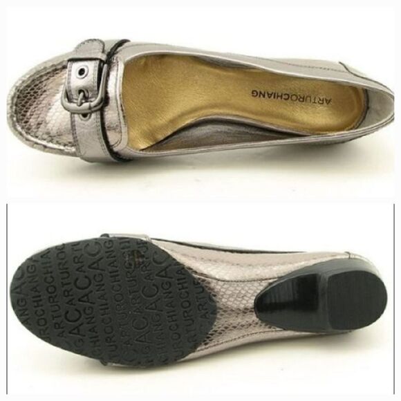 🔹️Arturo Chiang Bronze Buckled Leather Loafers Size 8.5 - Picture 2 of 15